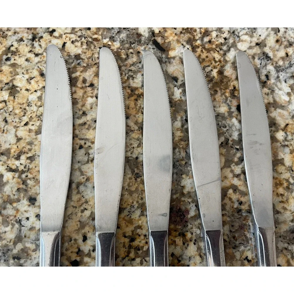 Lot of 5 Supreme Cutlery By Towel Dinner knives Stainless Japan